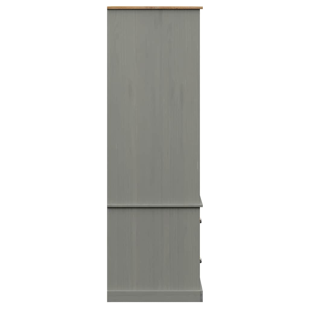 Kledingkast VIGO 90x55x170 cm massief grenenhout grijs is nu te koop bij PeponiXL, paradijselijk wonen!
