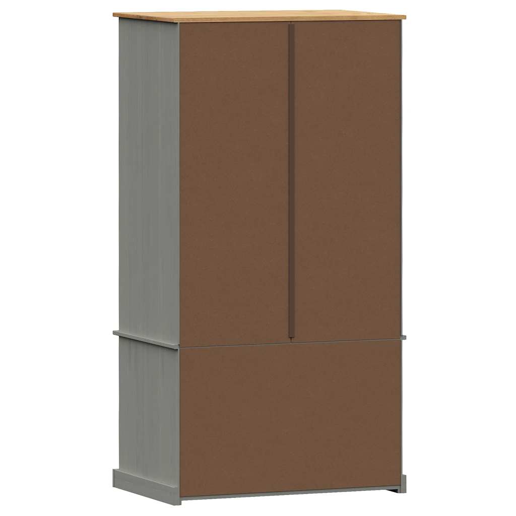 Kledingkast VIGO 90x55x170 cm massief grenenhout grijs is nu te koop bij PeponiXL, paradijselijk wonen!