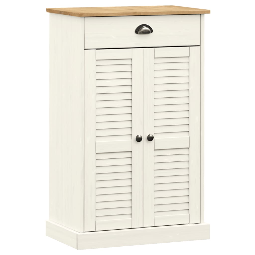 Schoenenkast VIGO 60x35x96 cm massief grenenhout wit is nu te koop bij PeponiXL, paradijselijk wonen!