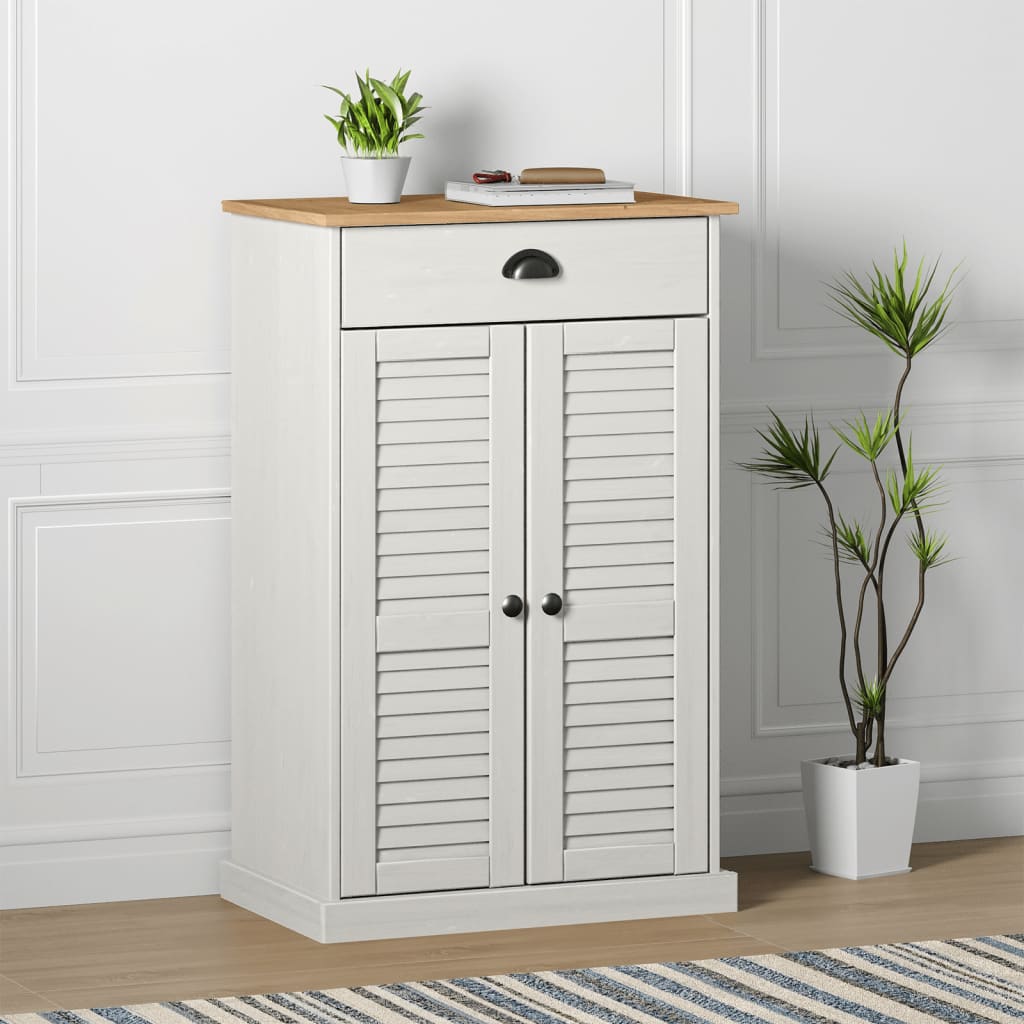 Schoenenkast VIGO 60x35x96 cm massief grenenhout wit is nu te koop bij PeponiXL, paradijselijk wonen!