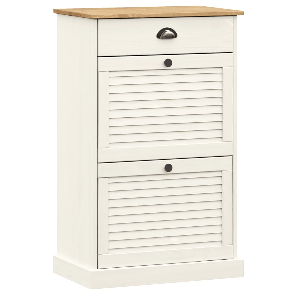 Schoenenkast VIGO 60x35x96 cm massief grenenhout wit is nu te koop bij PeponiXL, paradijselijk wonen!
