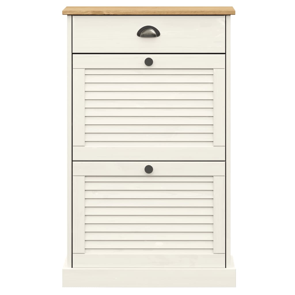 Schoenenkast VIGO 60x35x96 cm massief grenenhout wit is nu te koop bij PeponiXL, paradijselijk wonen!