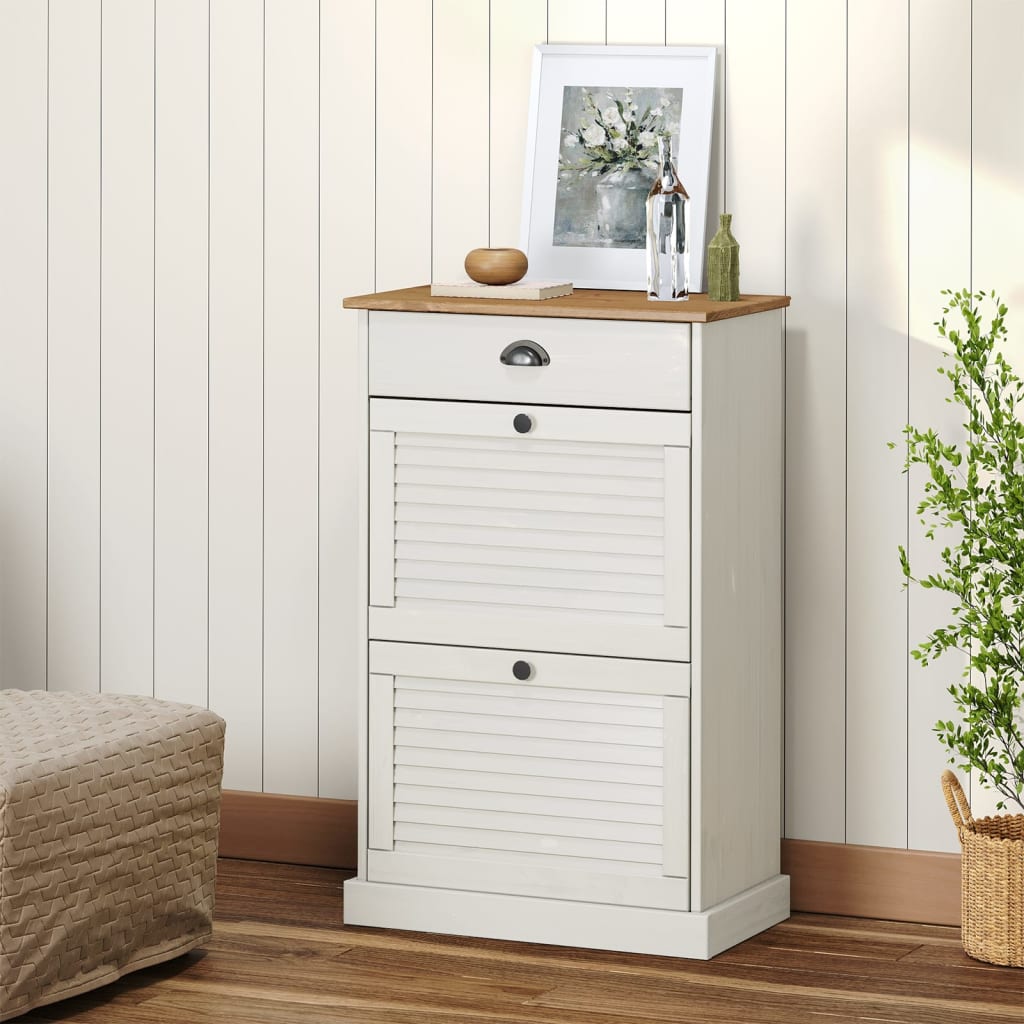 Schoenenkast VIGO 60x35x96 cm massief grenenhout wit is nu te koop bij PeponiXL, paradijselijk wonen!