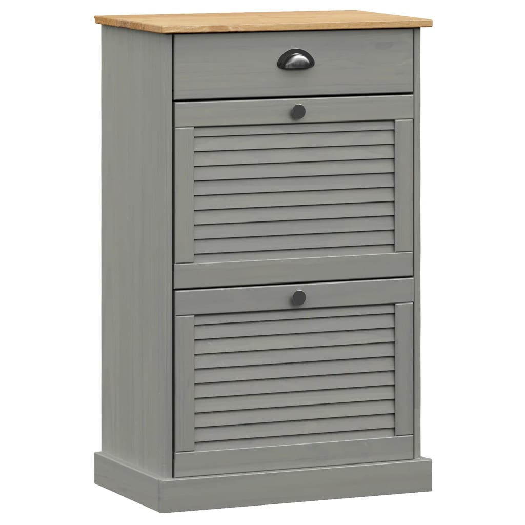 Schoenenkast VIGO 60x35x96 cm massief grenenhout grijs is nu te koop bij PeponiXL, paradijselijk wonen!