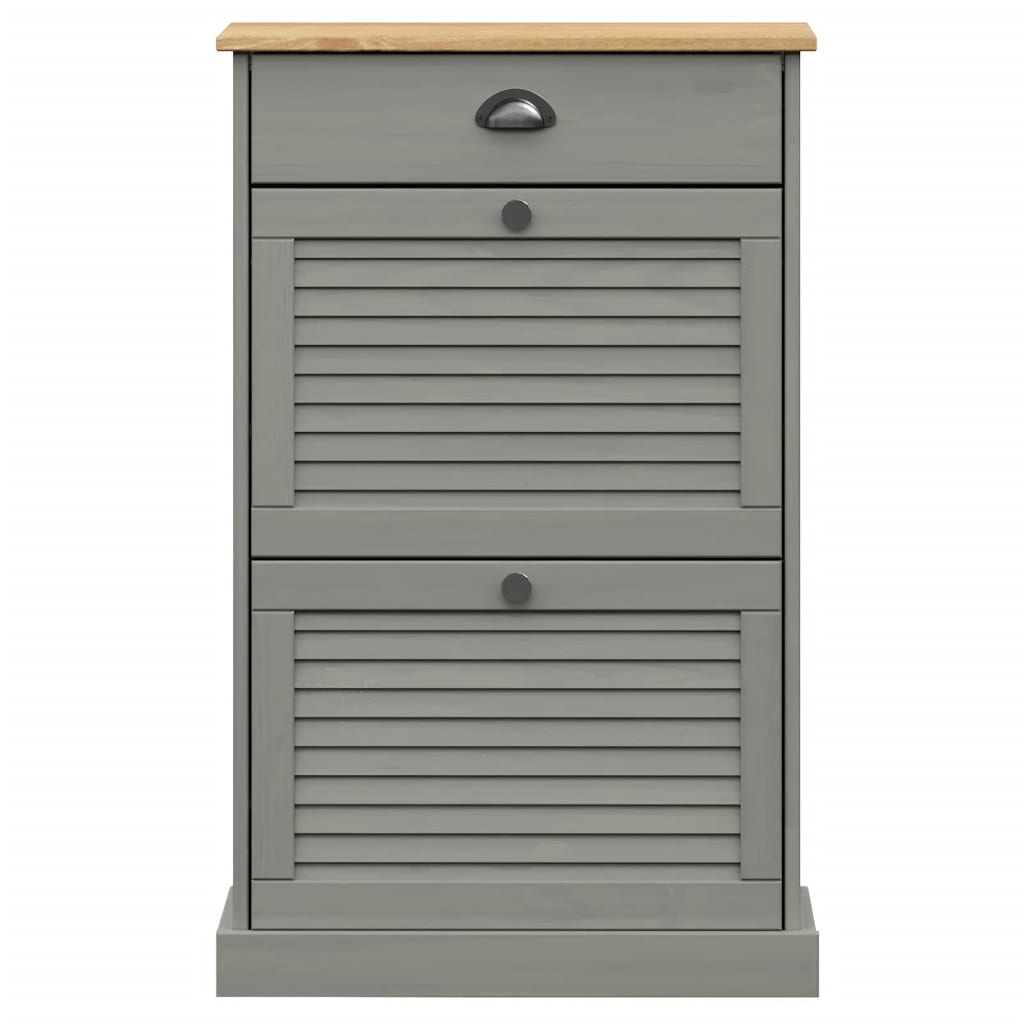 Schoenenkast VIGO 60x35x96 cm massief grenenhout grijs is nu te koop bij PeponiXL, paradijselijk wonen!