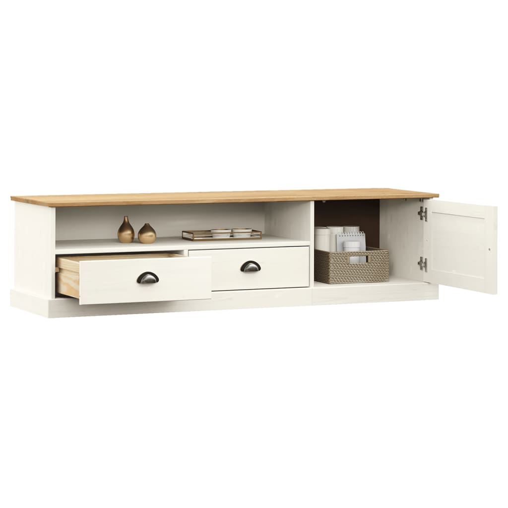 Tv-meubel VIGO 156x40x40 cm massief grenenhout wit is nu te koop bij PeponiXL, paradijselijk wonen!