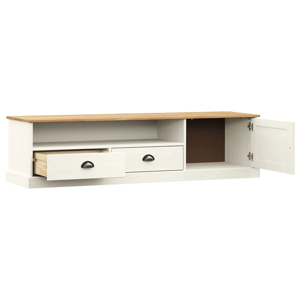Tv-meubel VIGO 156x40x40 cm massief grenenhout wit is nu te koop bij PeponiXL, paradijselijk wonen!