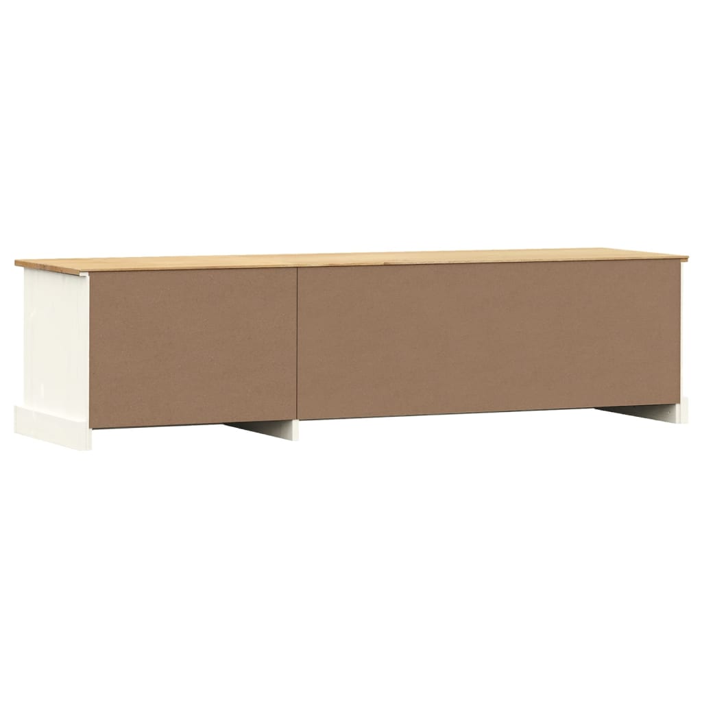 Tv-meubel VIGO 156x40x40 cm massief grenenhout wit is nu te koop bij PeponiXL, paradijselijk wonen!