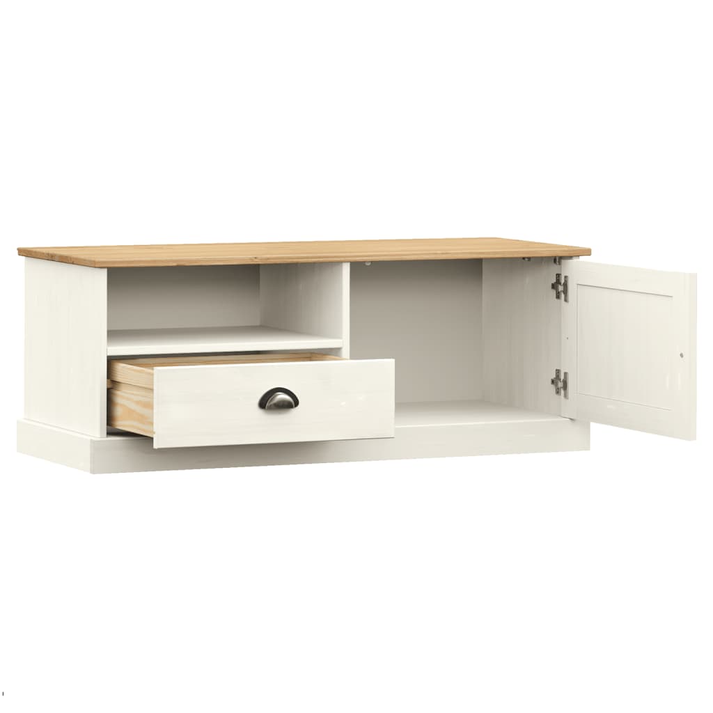 Tv-meubel VIGO 106x40x40 cm massief grenenhout wit is nu te koop bij PeponiXL, paradijselijk wonen!