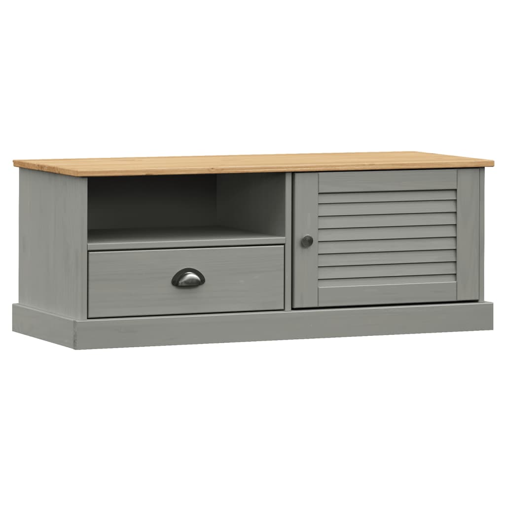 Tv-meubel VIGO 106x40x40 cm massief grenenhout grijs is nu te koop bij PeponiXL, paradijselijk wonen!