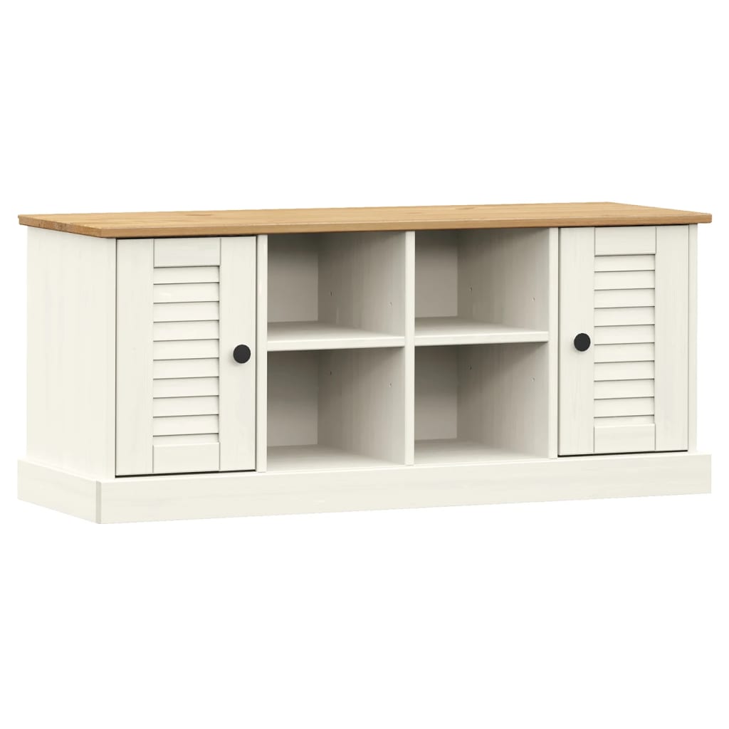 Schoenenbank VIGO 106x35x40 cm massief grenenhout wit is nu te koop bij PeponiXL, paradijselijk wonen!