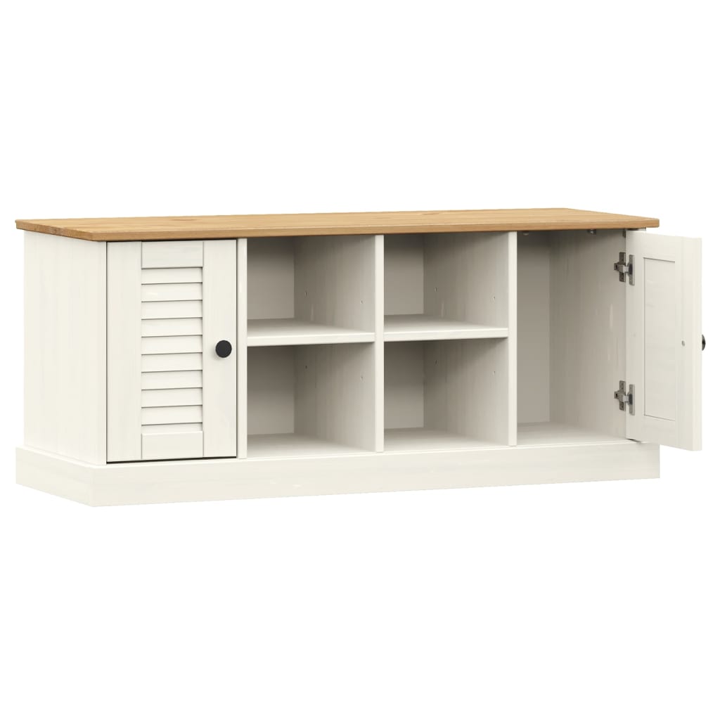 Schoenenbank VIGO 106x35x40 cm massief grenenhout wit is nu te koop bij PeponiXL, paradijselijk wonen!