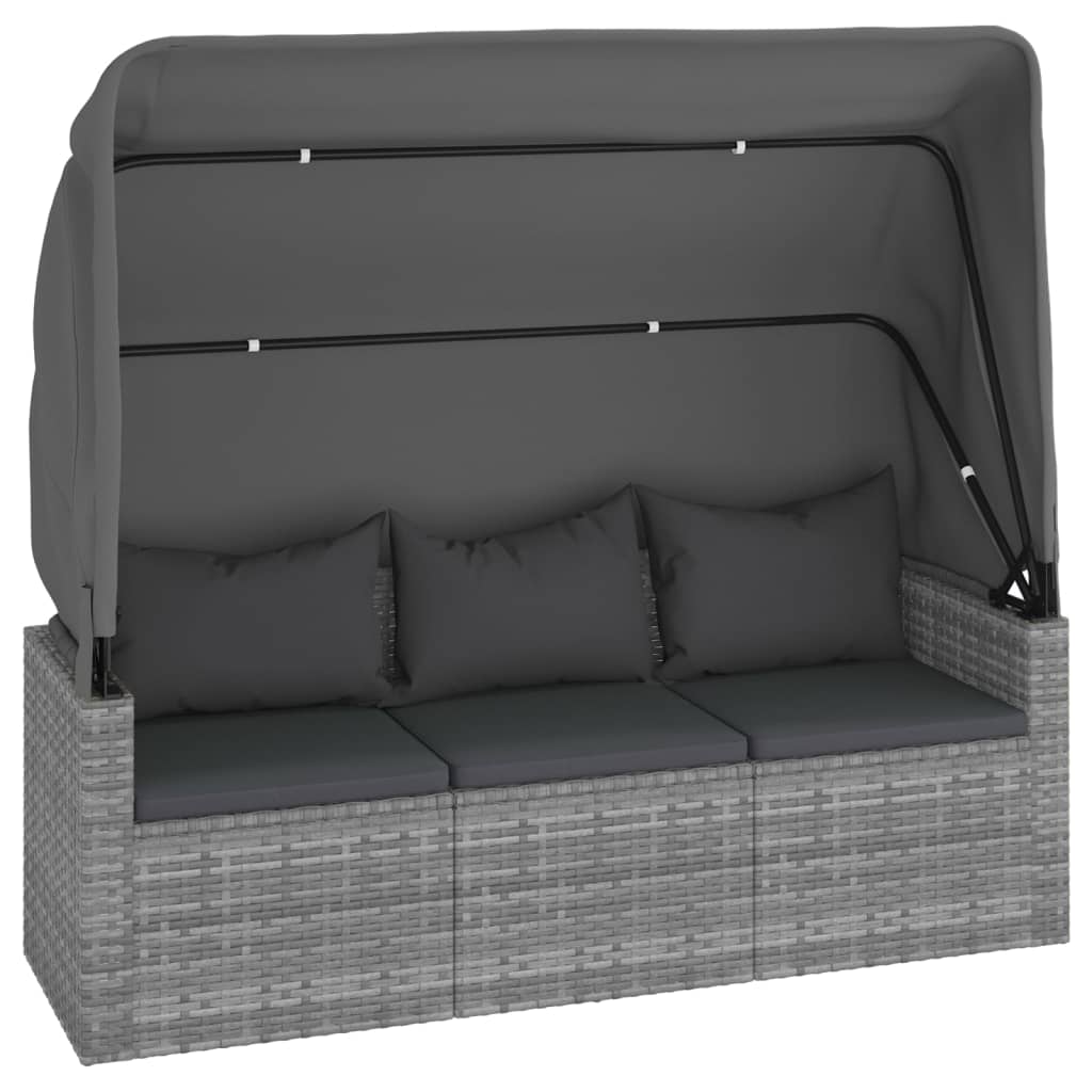 4-delige Loungeset met kussens poly rattan grijs is nu te koop bij PeponiXL, paradijselijk wonen!