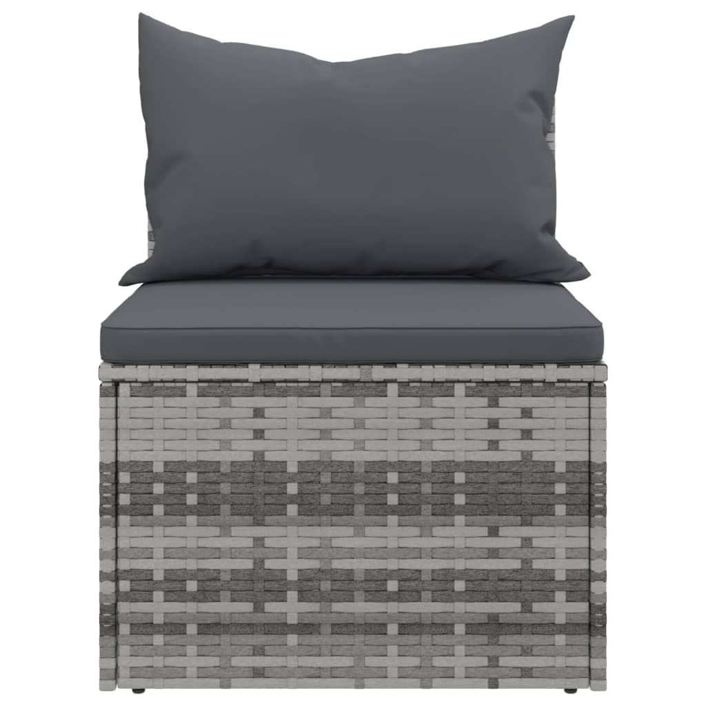 4-delige Loungeset met kussens poly rattan grijs is nu te koop bij PeponiXL, paradijselijk wonen!