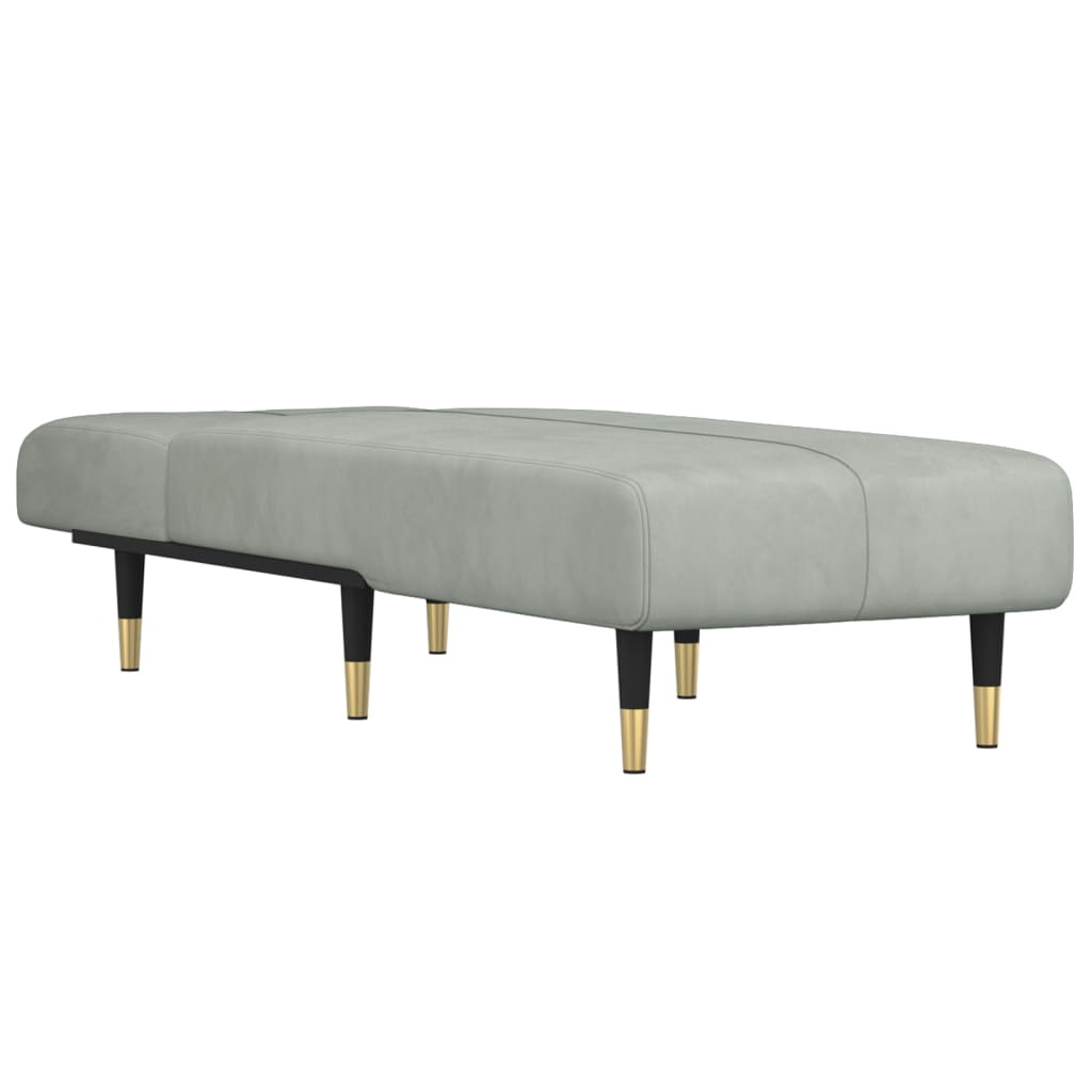 Chaise longue fluweel lichtgrijs is nu te koop bij PeponiXL, paradijselijk wonen!