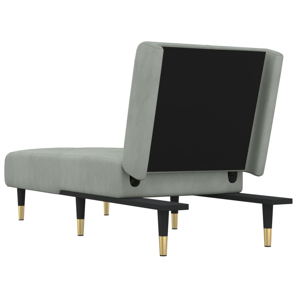 Chaise longue fluweel lichtgrijs is nu te koop bij PeponiXL, paradijselijk wonen!