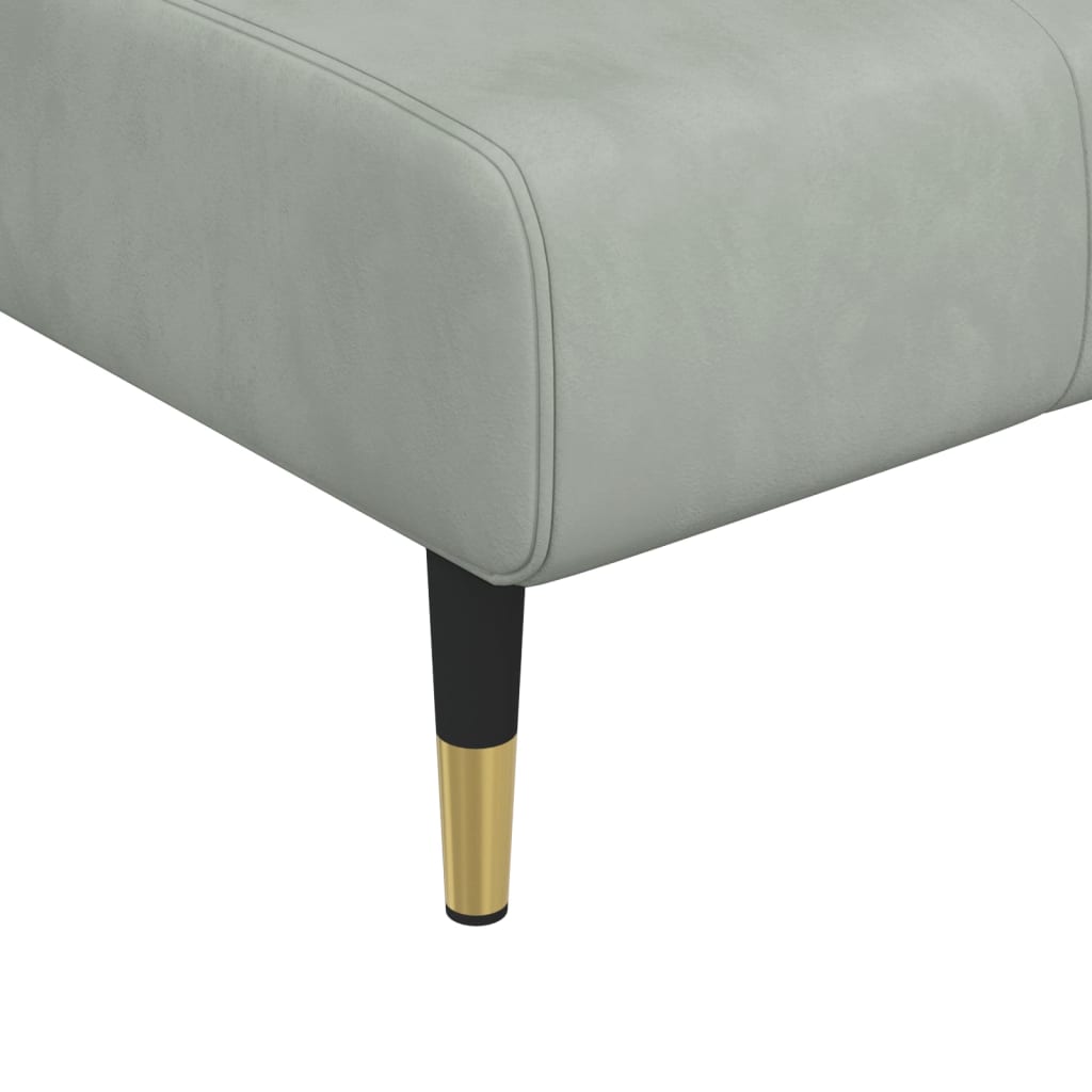 Chaise longue fluweel lichtgrijs is nu te koop bij PeponiXL, paradijselijk wonen!