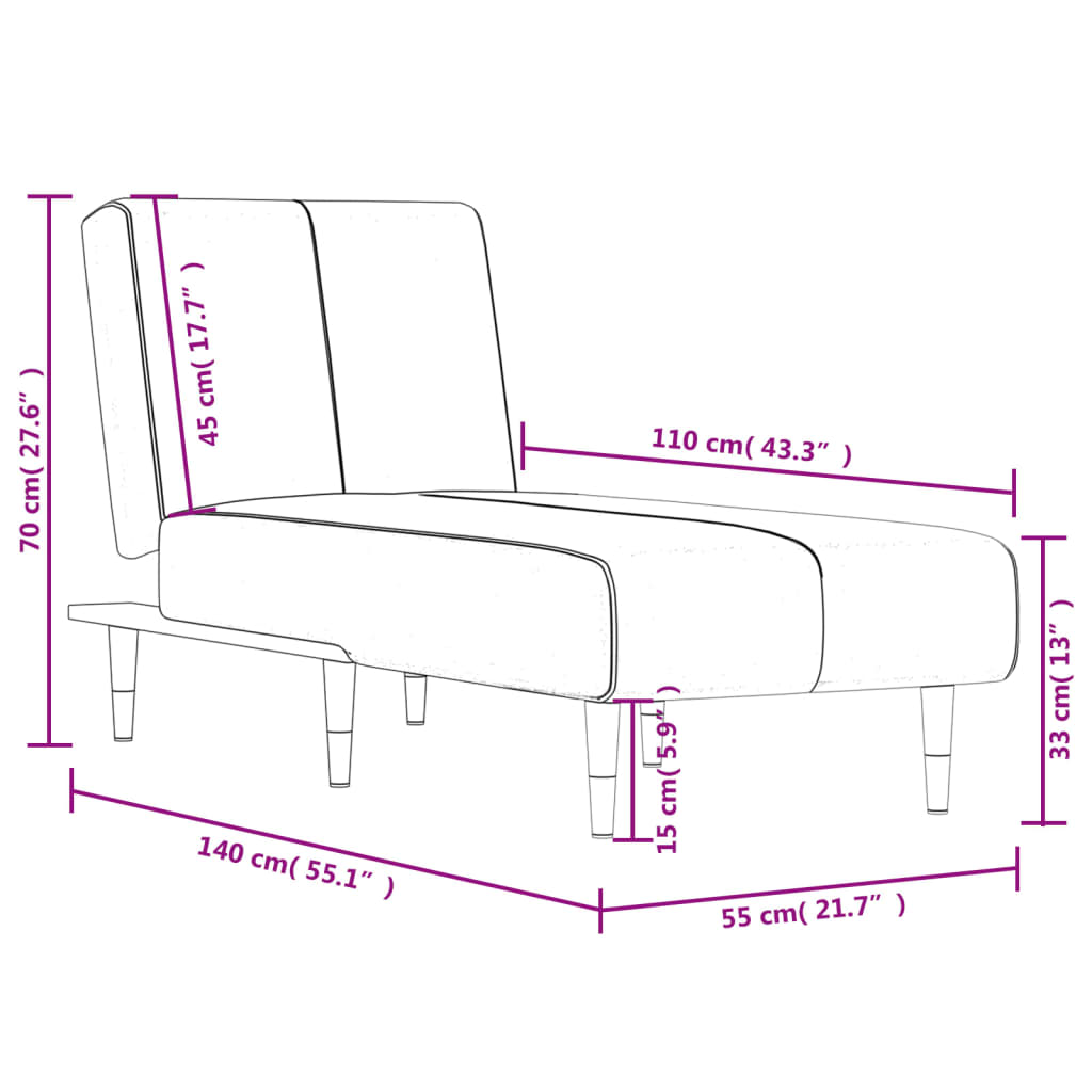 Chaise longue fluweel lichtgrijs is nu te koop bij PeponiXL, paradijselijk wonen!