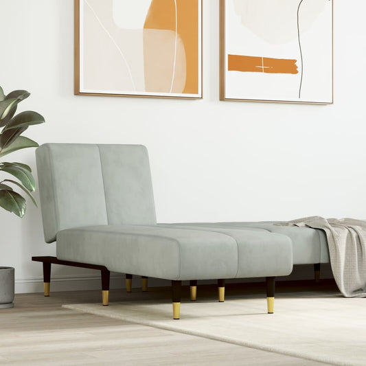 Chaise longue fluweel lichtgrijs is nu te koop bij PeponiXL, paradijselijk wonen!