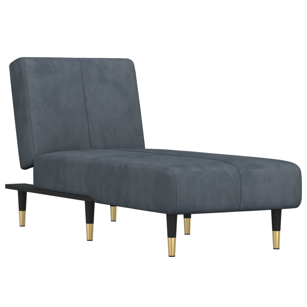 Chaise longue fluweel donkergrijs is nu te koop bij PeponiXL, paradijselijk wonen!