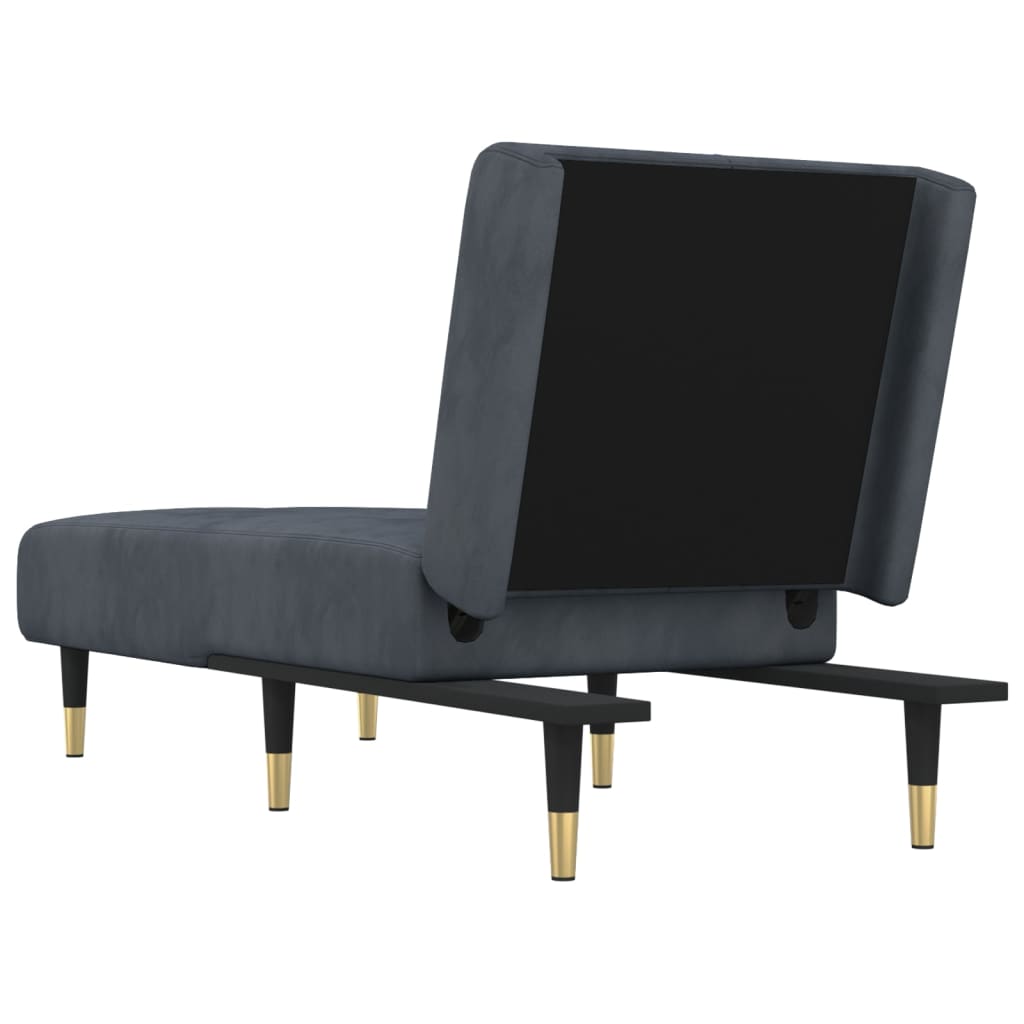 Chaise longue fluweel donkergrijs is nu te koop bij PeponiXL, paradijselijk wonen!