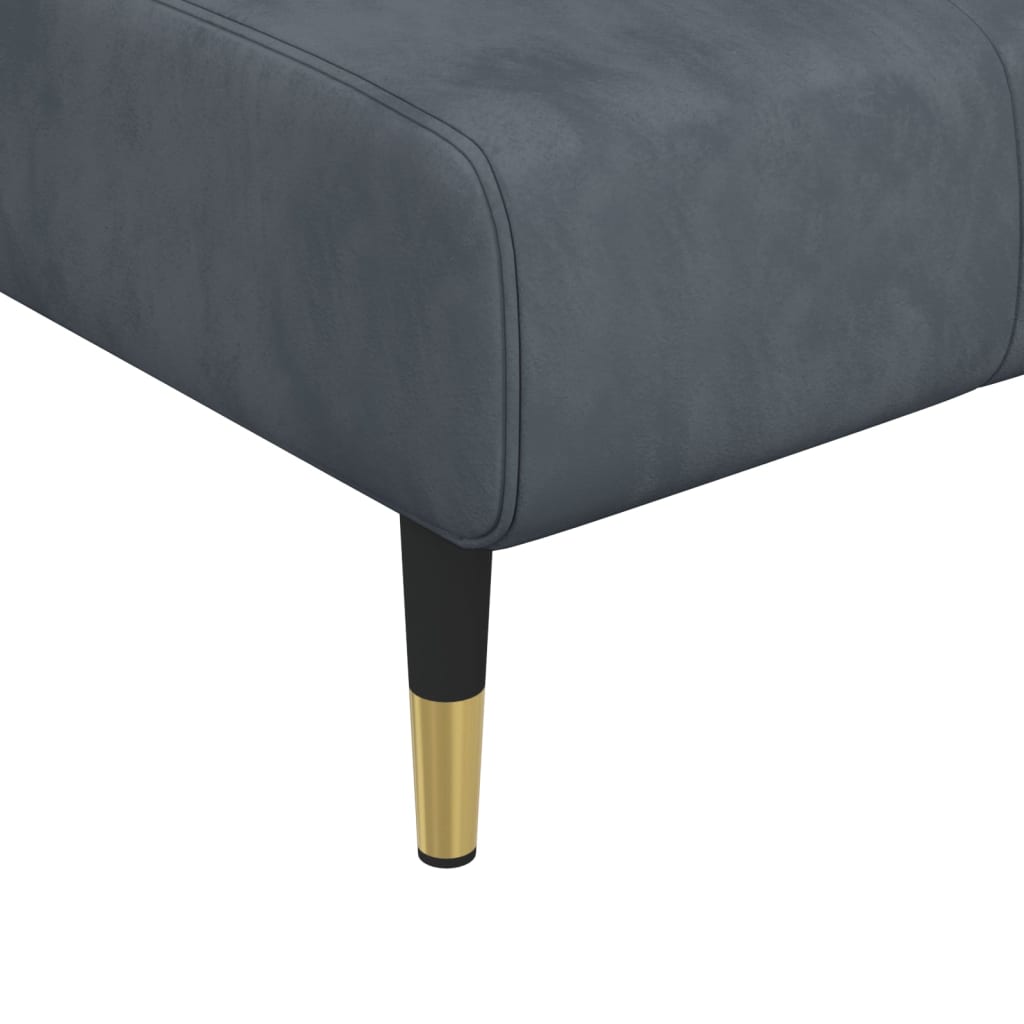 Chaise longue fluweel donkergrijs is nu te koop bij PeponiXL, paradijselijk wonen!