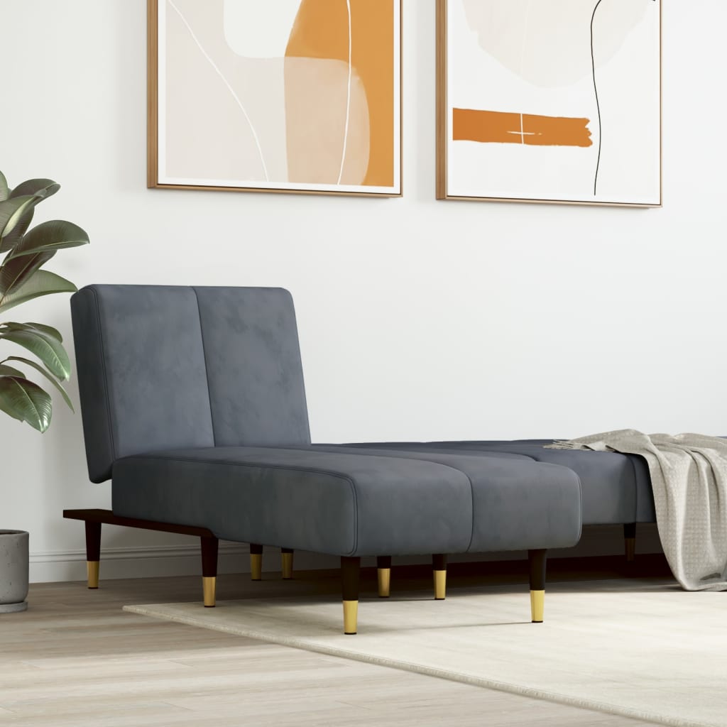 Chaise longue fluweel donkergrijs is nu te koop bij PeponiXL, paradijselijk wonen!