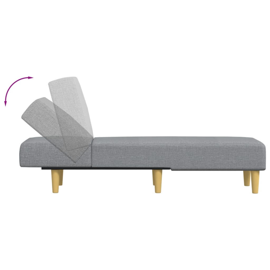 Chaise longue stof lichtgrijs is nu te koop bij PeponiXL, paradijselijk wonen!