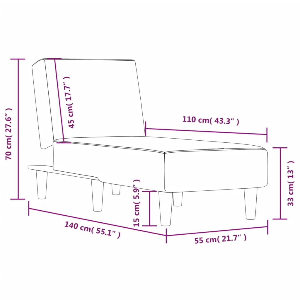 Chaise longue stof lichtgrijs is nu te koop bij PeponiXL, paradijselijk wonen!