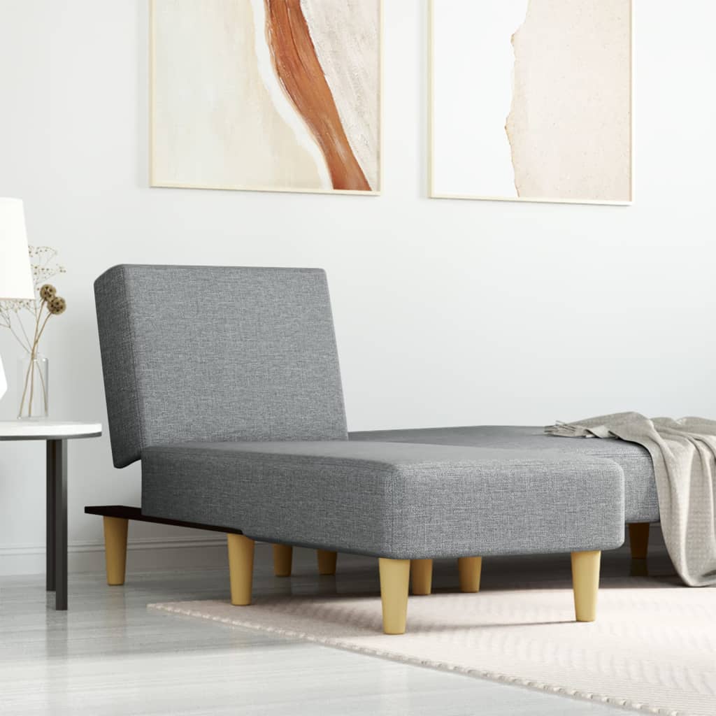 Chaise longue stof lichtgrijs is nu te koop bij PeponiXL, paradijselijk wonen!