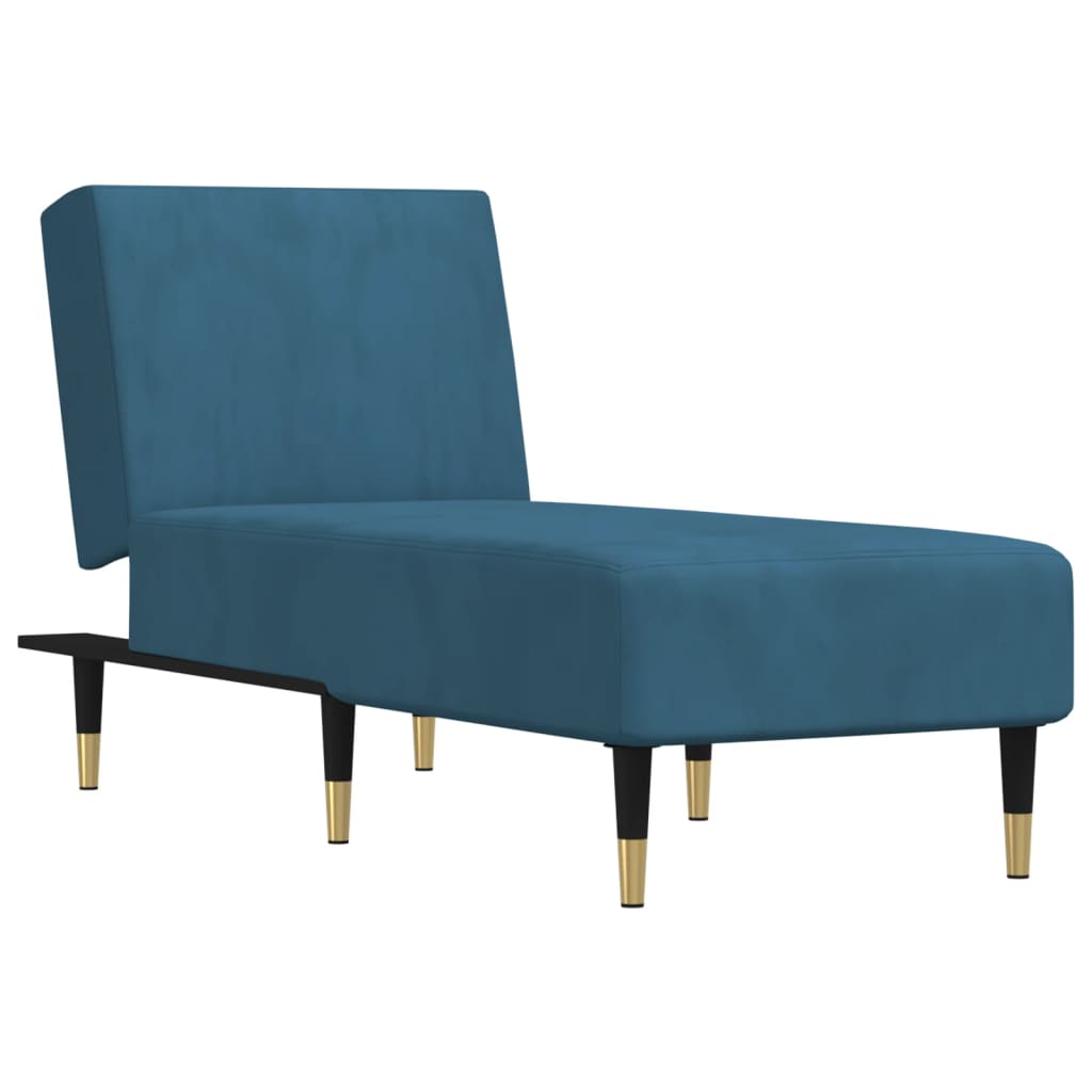 Chaise longue fluweel blauw is nu te koop bij PeponiXL, paradijselijk wonen!