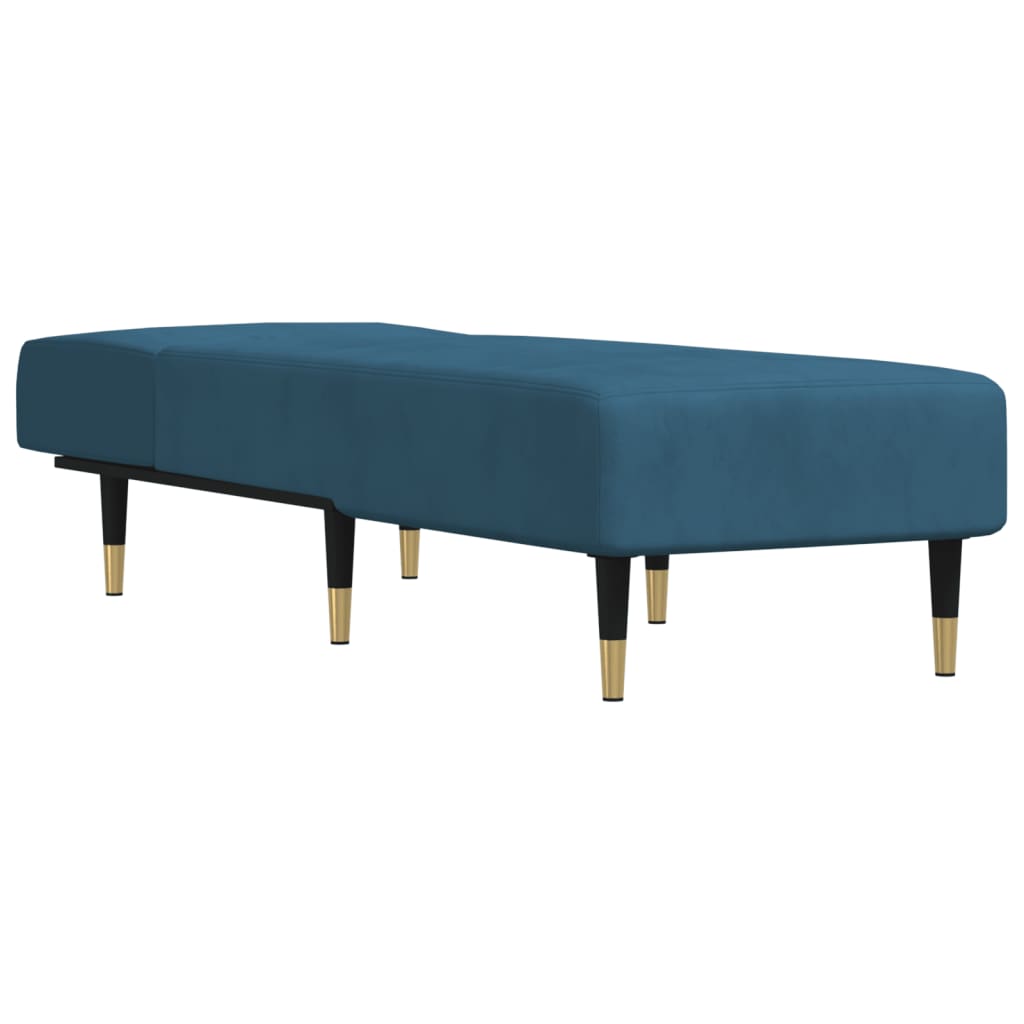 Chaise longue fluweel blauw is nu te koop bij PeponiXL, paradijselijk wonen!