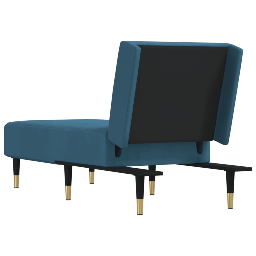 Chaise longue fluweel blauw is nu te koop bij PeponiXL, paradijselijk wonen!
