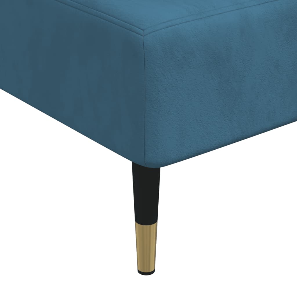Chaise longue fluweel blauw is nu te koop bij PeponiXL, paradijselijk wonen!