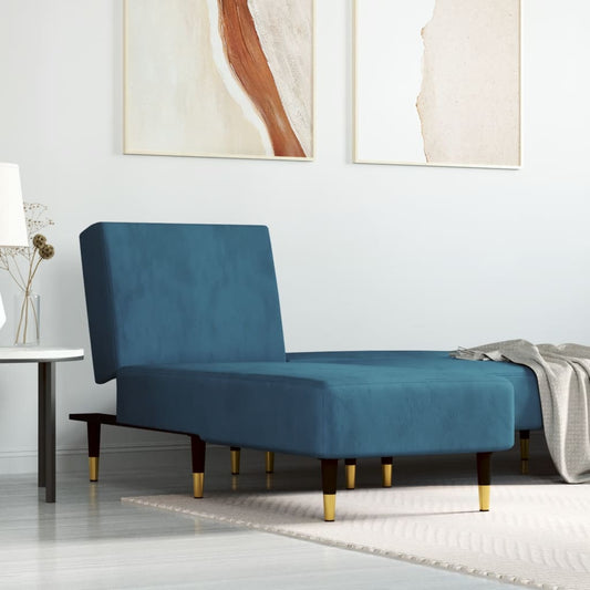 Chaise longue fluweel blauw is nu te koop bij PeponiXL, paradijselijk wonen!