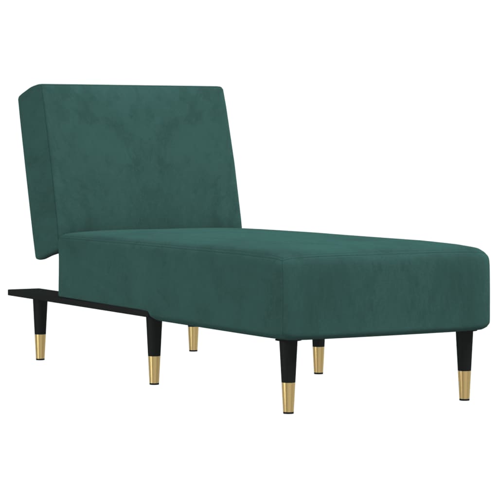 Chaise longue fluweel donkergroen is nu te koop bij PeponiXL, paradijselijk wonen!