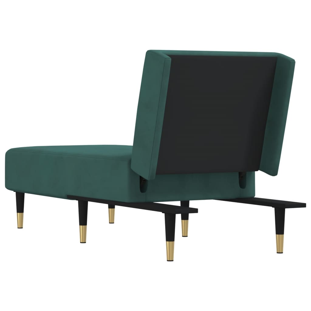 Chaise longue fluweel donkergroen is nu te koop bij PeponiXL, paradijselijk wonen!