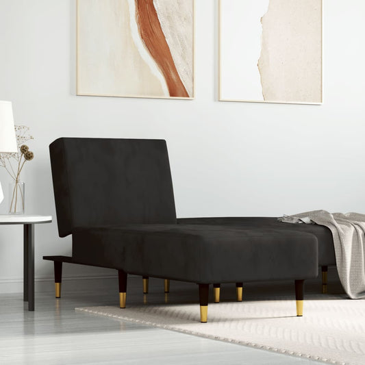 Chaise longue fluweel zwart is nu te koop bij PeponiXL, paradijselijk wonen!