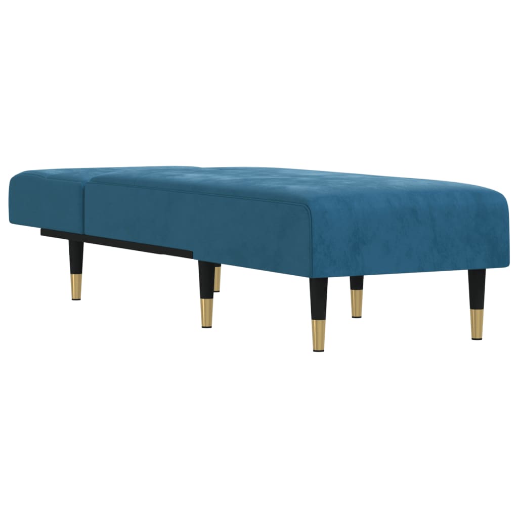 Chaise longue fluweel blauw is nu te koop bij PeponiXL, paradijselijk wonen!
