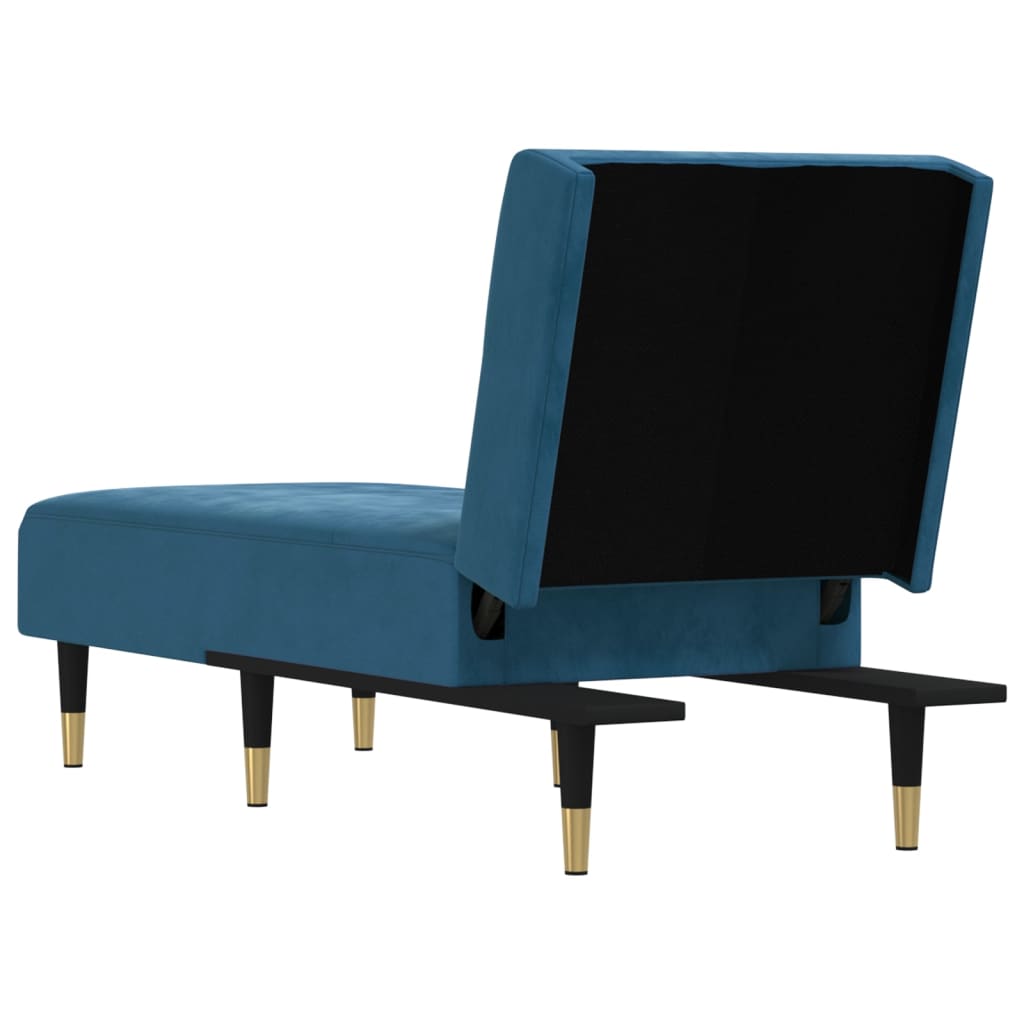Chaise longue fluweel blauw is nu te koop bij PeponiXL, paradijselijk wonen!