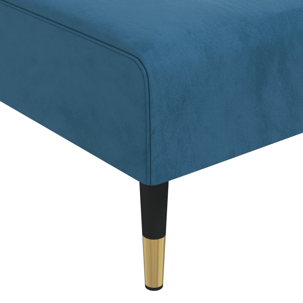 Chaise longue fluweel blauw is nu te koop bij PeponiXL, paradijselijk wonen!