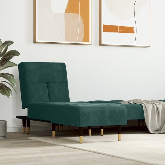 Chaise longue fluweel donkergroen is nu te koop bij PeponiXL, paradijselijk wonen!