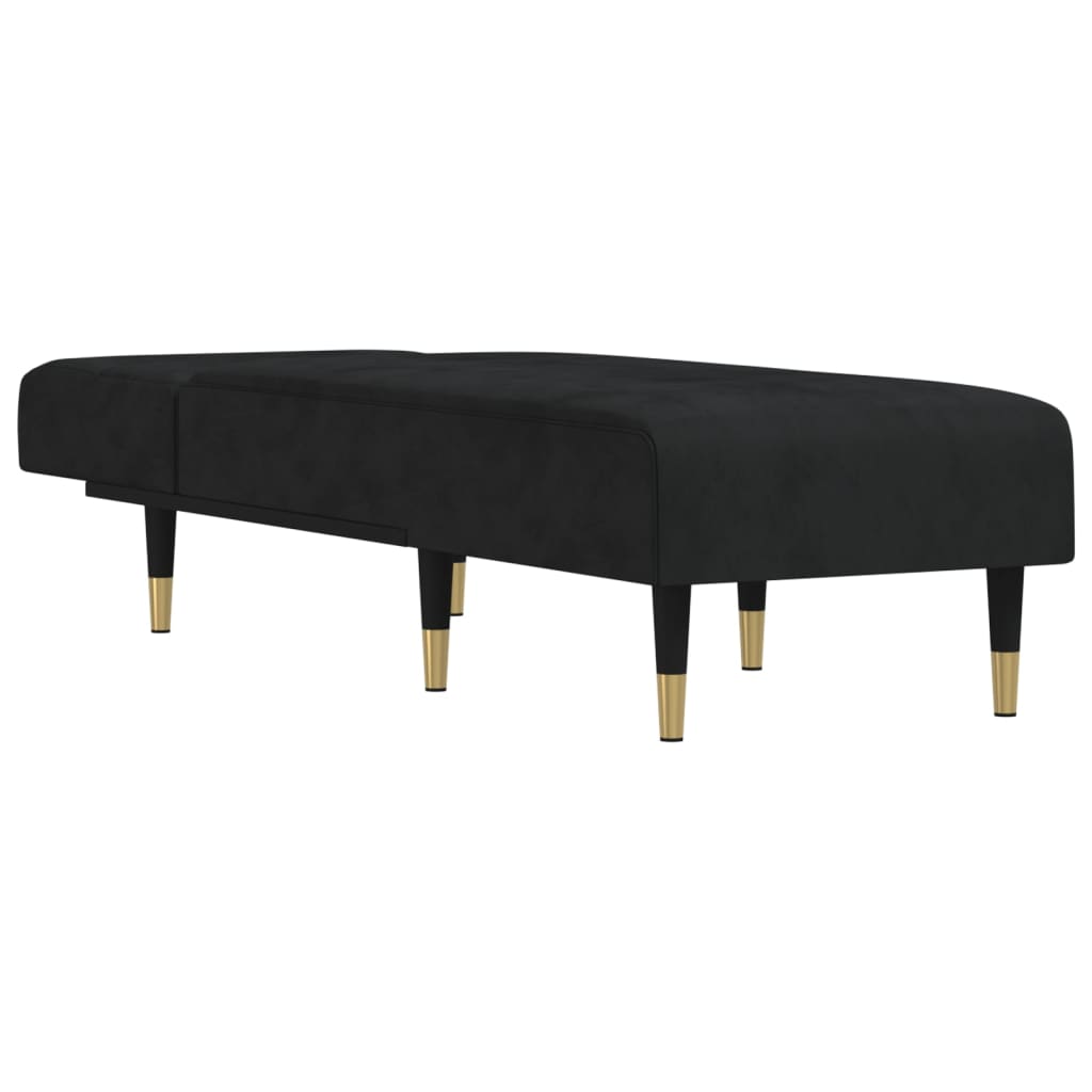 Chaise longue fluweel zwart is nu te koop bij PeponiXL, paradijselijk wonen!