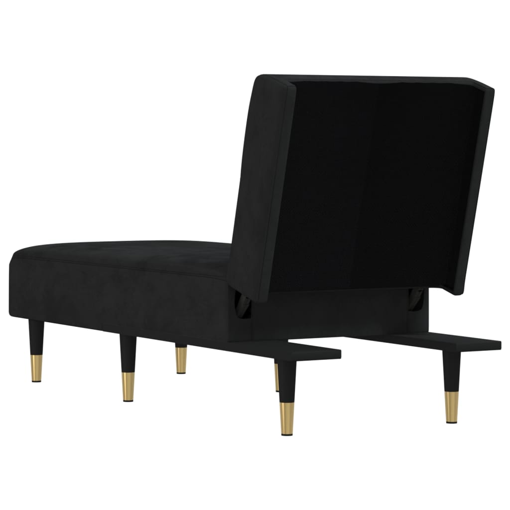 Chaise longue fluweel zwart is nu te koop bij PeponiXL, paradijselijk wonen!