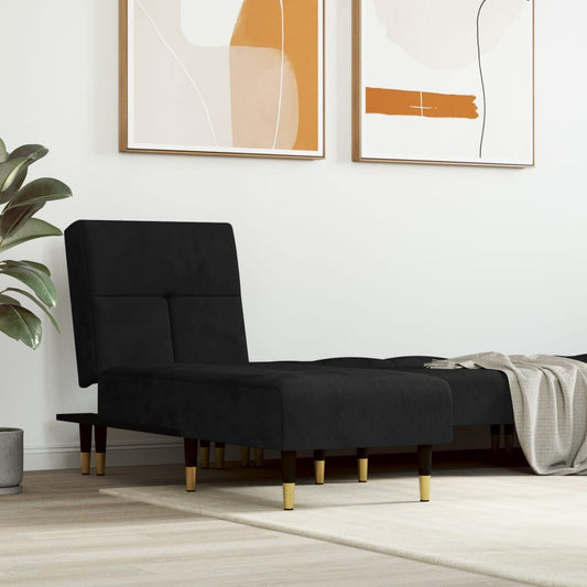 Chaise longue fluweel zwart is nu te koop bij PeponiXL, paradijselijk wonen!