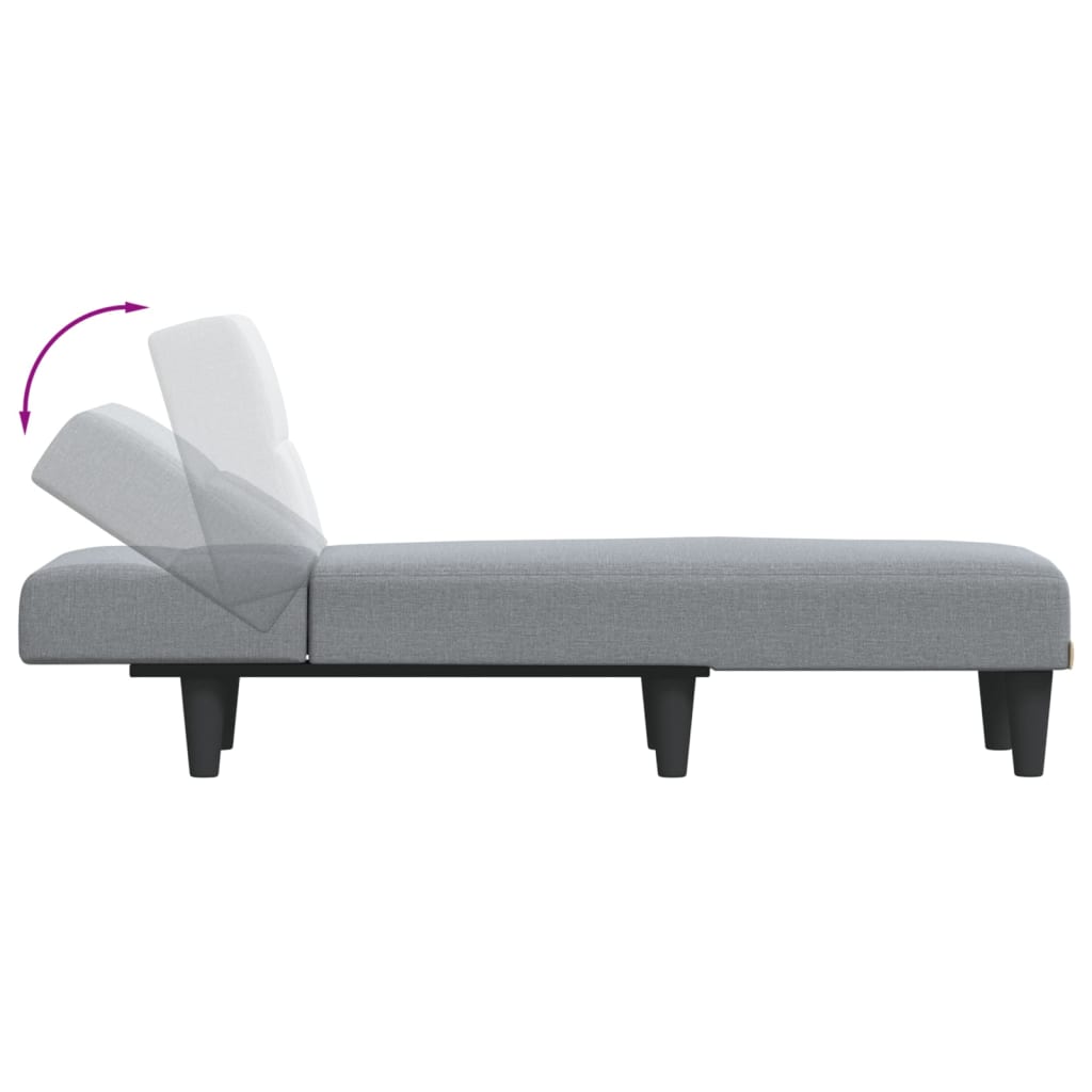 Chaise longue stof lichtgrijs is nu te koop bij PeponiXL, paradijselijk wonen!