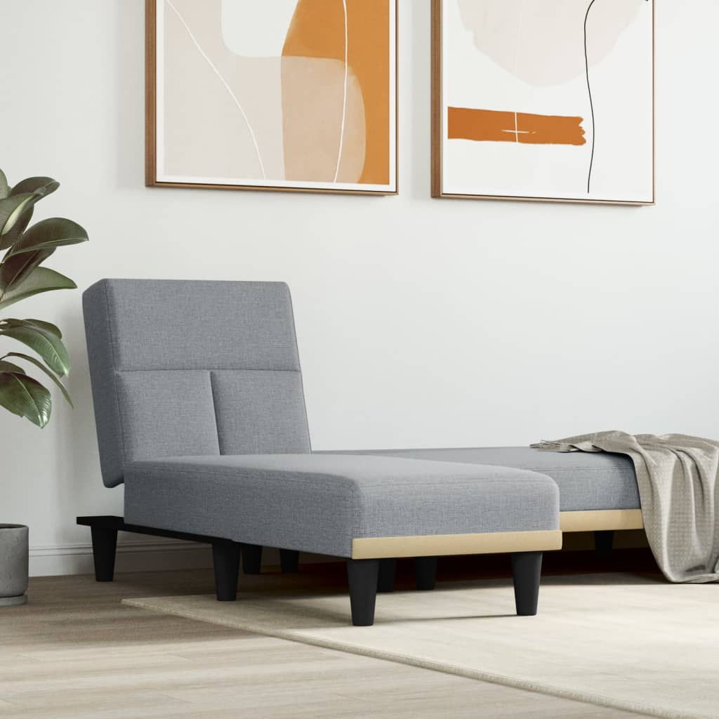 Chaise longue stof lichtgrijs is nu te koop bij PeponiXL, paradijselijk wonen!
