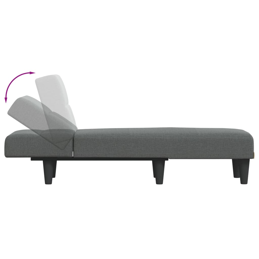 Chaise longue stof donkergrijs is nu te koop bij PeponiXL, paradijselijk wonen!