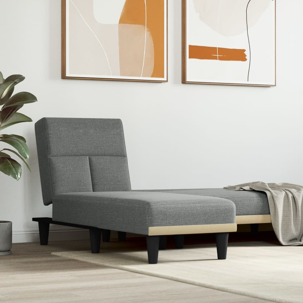 Chaise longue stof donkergrijs is nu te koop bij PeponiXL, paradijselijk wonen!
