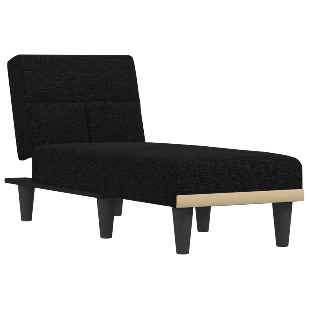 Chaise longue stof zwart is nu te koop bij PeponiXL, paradijselijk wonen!